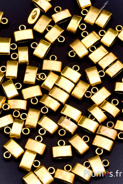 Pendentif en métal - 10 mm x 5 mm, trou 3 mm - doré